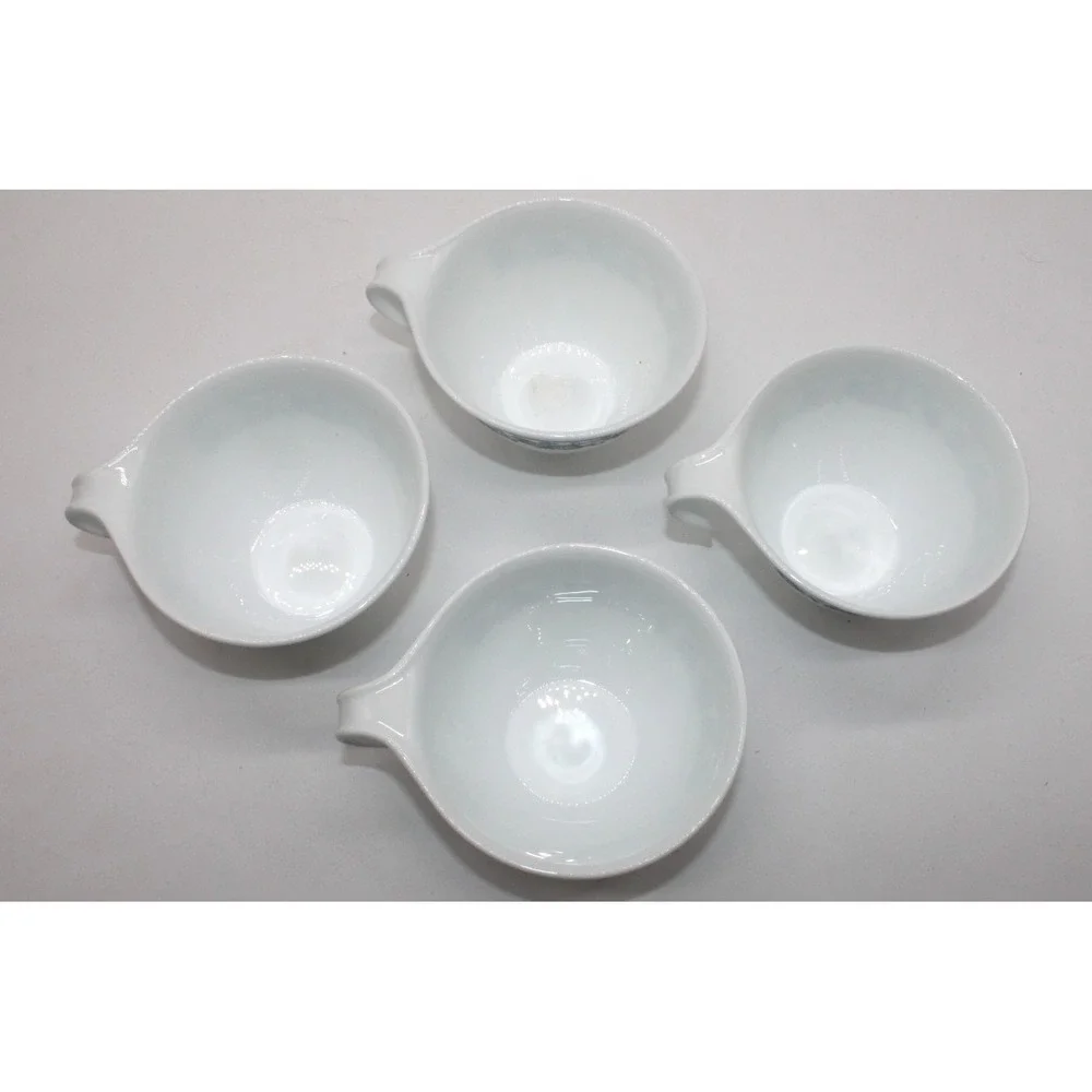 Corelle Open Hook Handle Coffee Cup Set of 4 VTG Old Town Blue Onion White